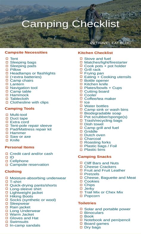 camp misty mountain packing list.